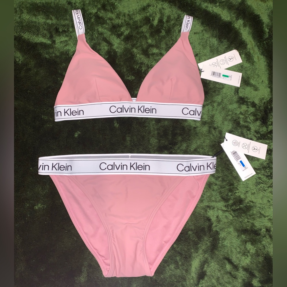 Calvin Klein Pink Triangle Bikini Set